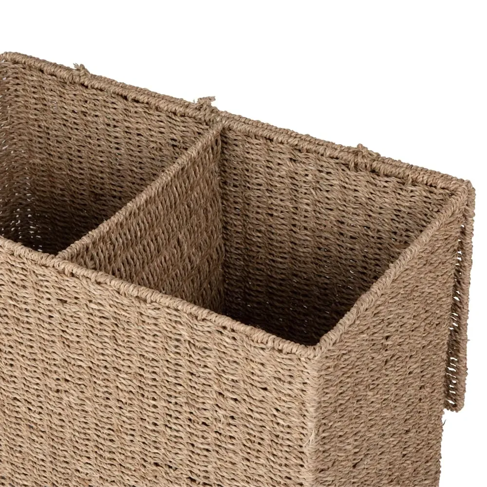 Illustration numéro 3 du produit Malle en jonc de mer tressé et métal recyclé