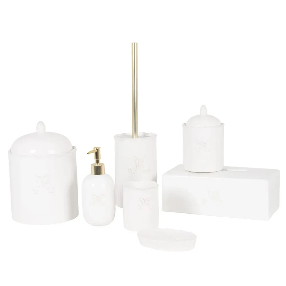 Illustration numéro 3 du produit Brosse de toilette en faïence blanche