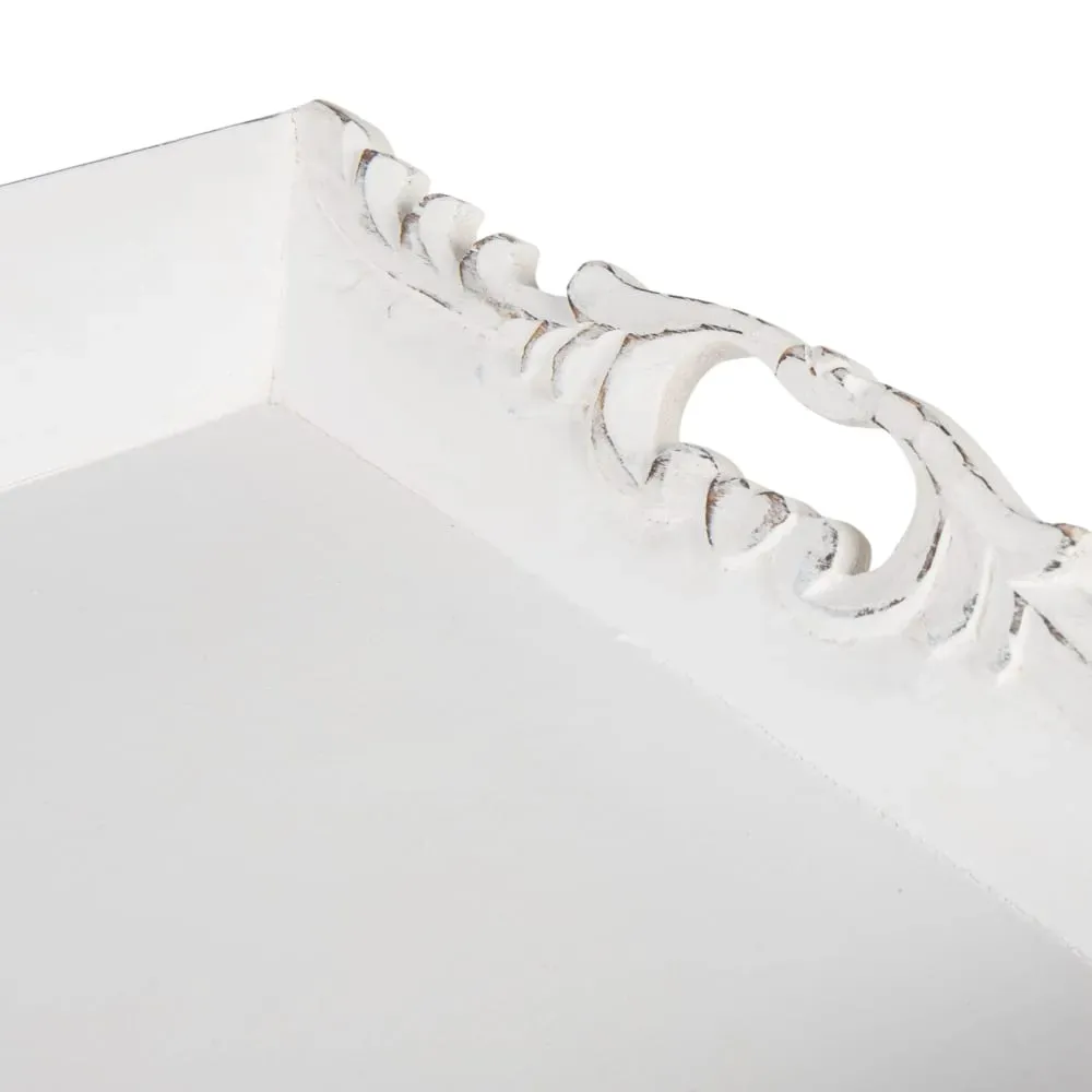 Illustration numéro 3 du produit Plateau blanc en bois de manguier blanc