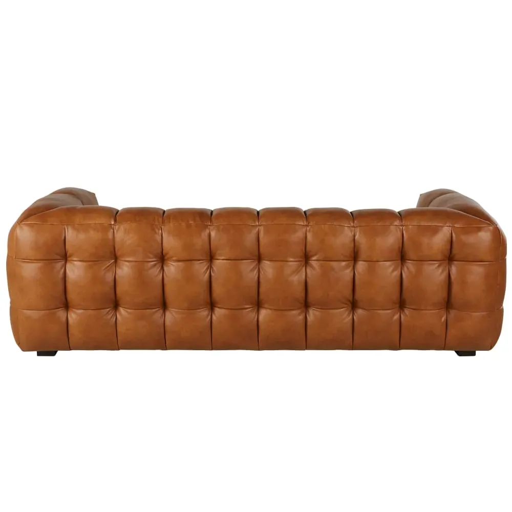 Illustration numéro 3 du produit Canapé nuage 3/4 places en cuir camel