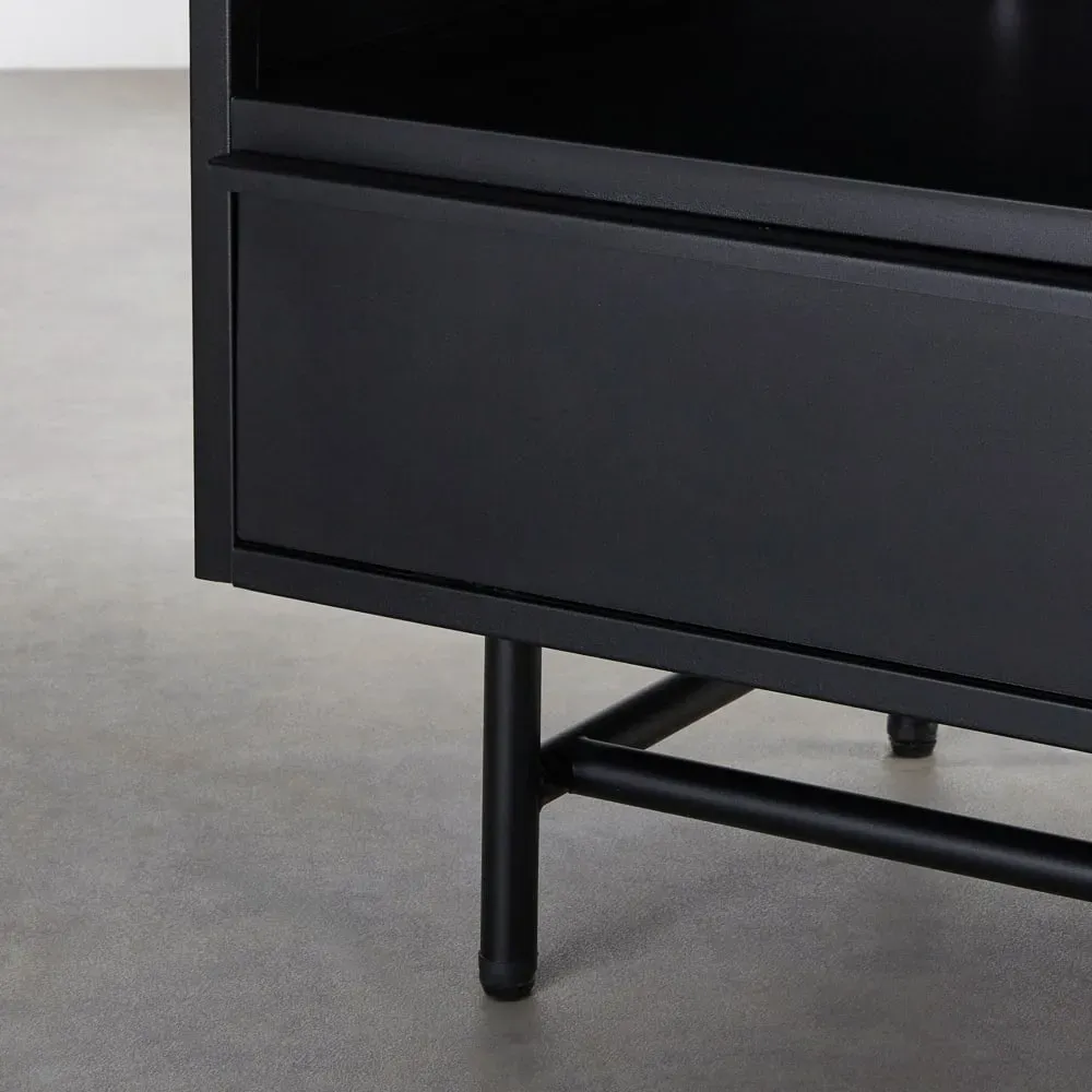 Illustration numéro 3 du produit Meuble TV en acier noir L130