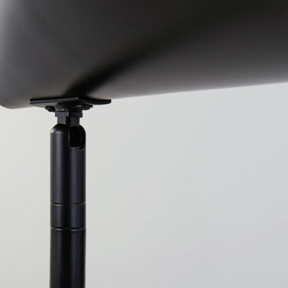 Illustration numéro 3 du produit Lampadaire avec abat-jour amovible en acier noir, H140 cm