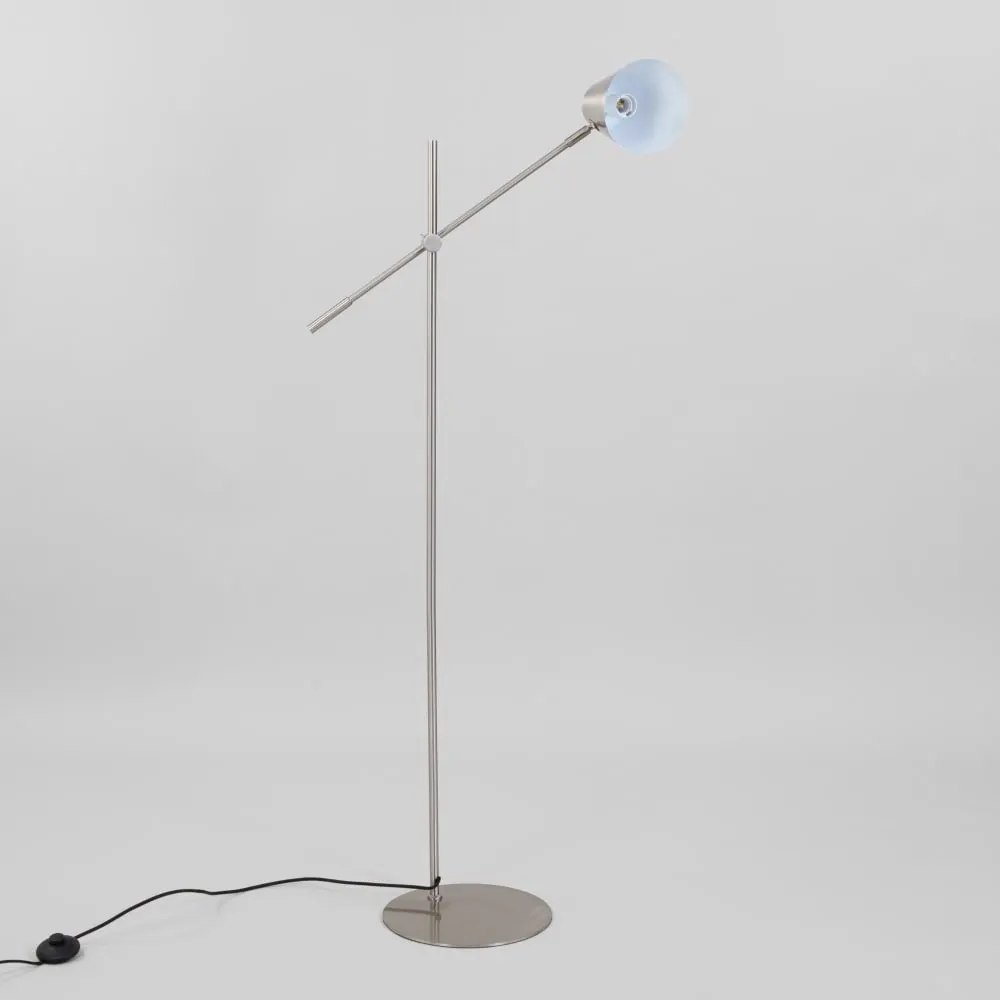 Illustration numéro 3 du produit Lampadaire avec bras articulé amovible en acier argenté, H144 cm