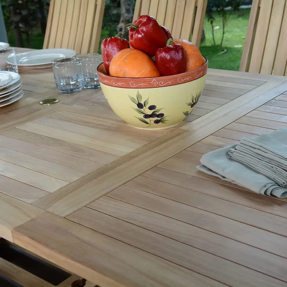 Illustration numéro 3 du produit Salon de jardin 8 chaises avec 2 fauteuils en teck massif