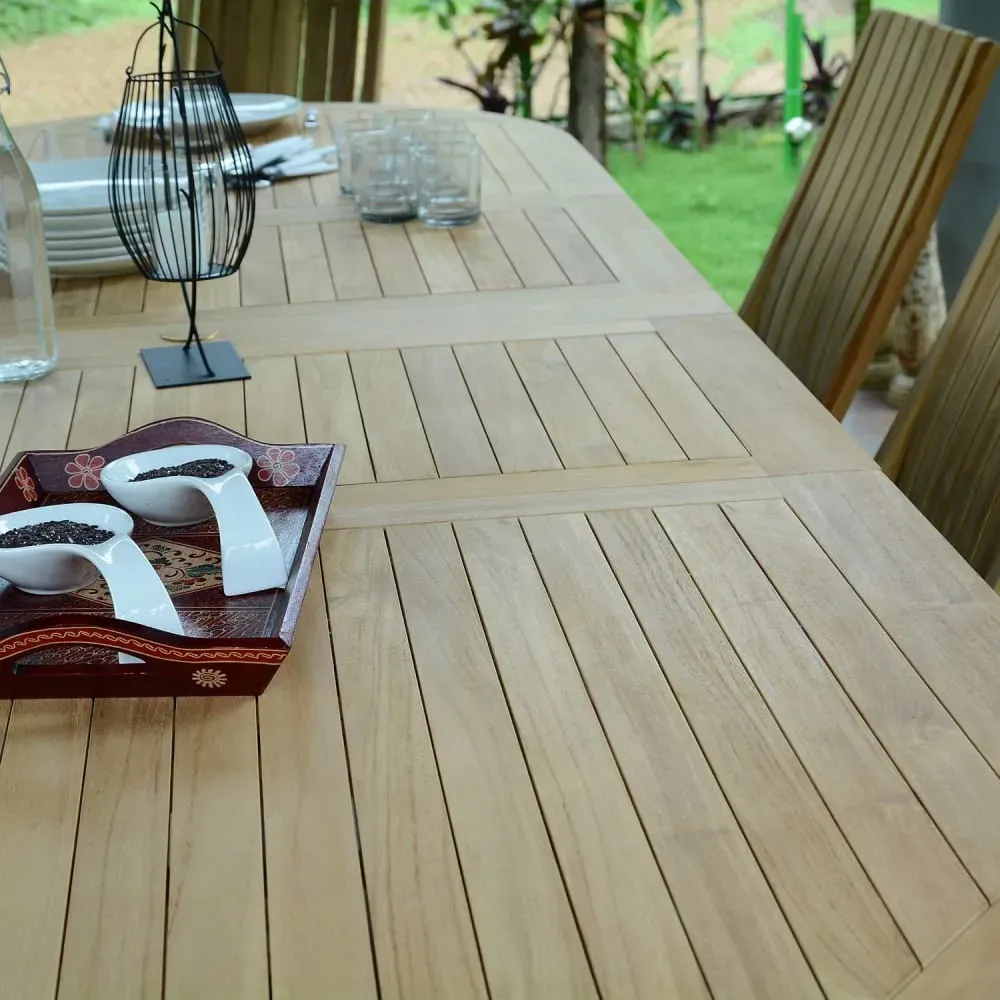 Illustration numéro 3 du produit Salon de jardin 6 chaises avec 2 fauteuils en teck massif