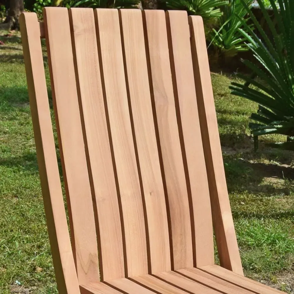 Illustration numéro 3 du produit Lot de 2 chaises de jardin pliantes en teck massif