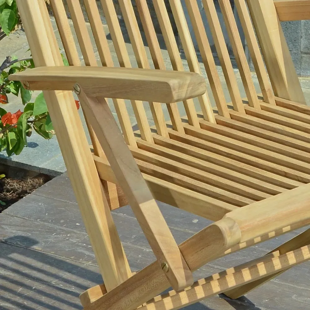 Illustration numéro 3 du produit Fauteuils de jardin pliants en teck massif  (lot de 2)
