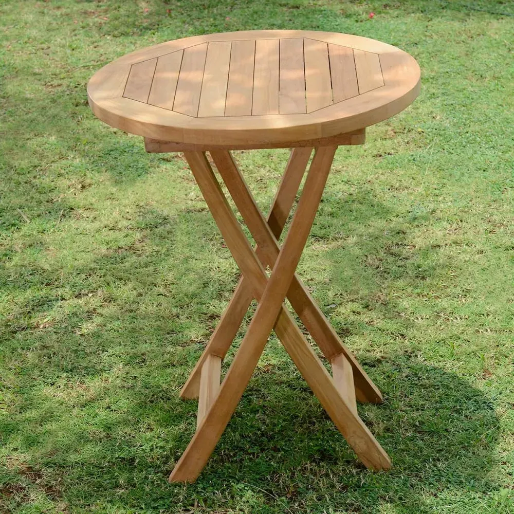 Illustration numéro 3 du produit Table de jardin pliante en teck massif D60cm