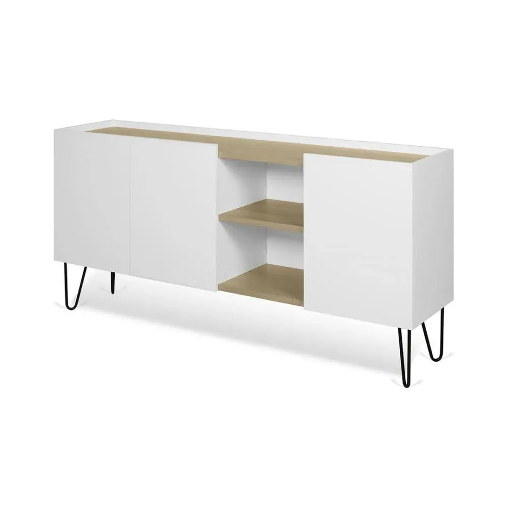 Illustration numéro 3 du produit Buffet chêne clair et blanc H83