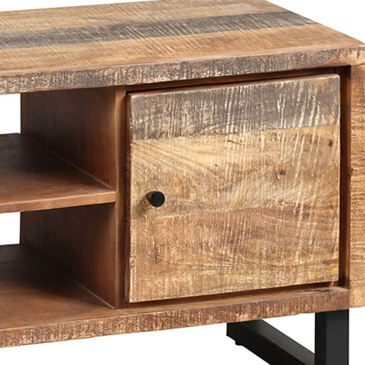 Illustration numéro 3 du produit Meuble  tv 2 portes acier et bois massif