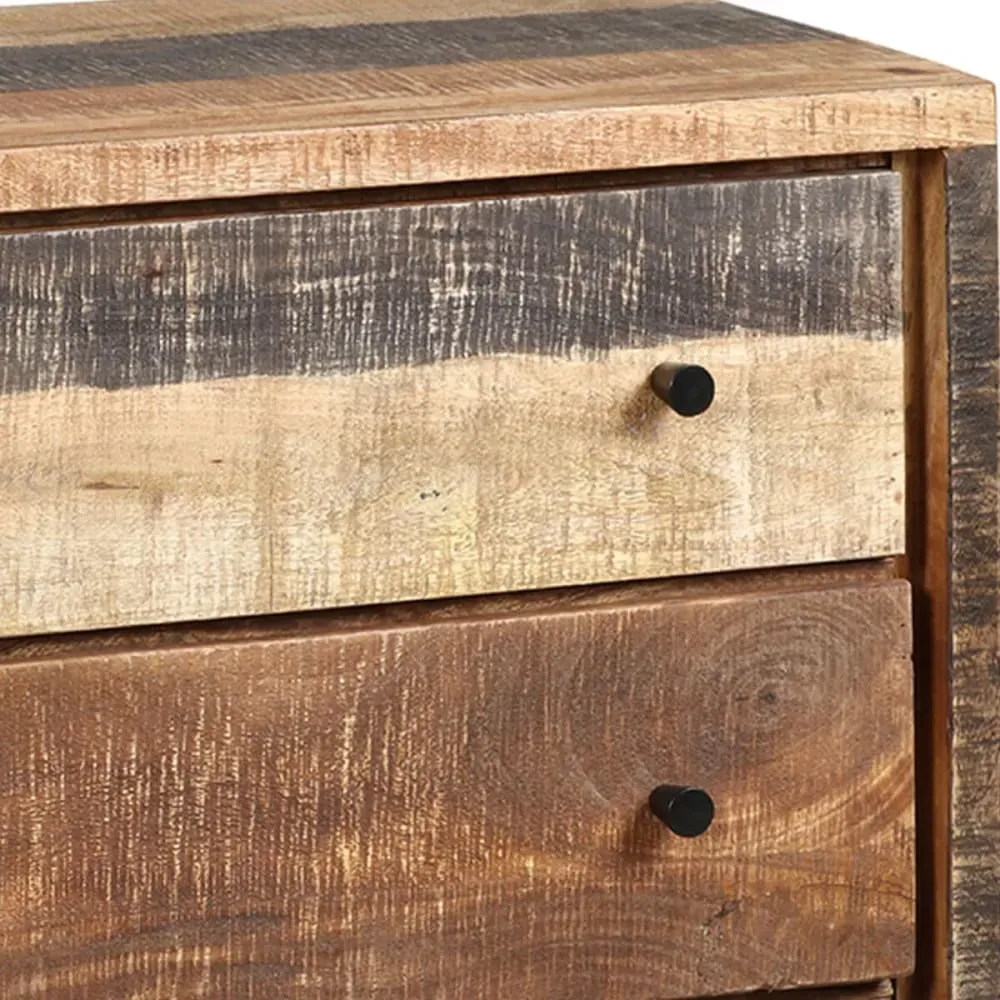 Illustration numéro 3 du produit Commode 3 tiroirs en palissandre et métal noir