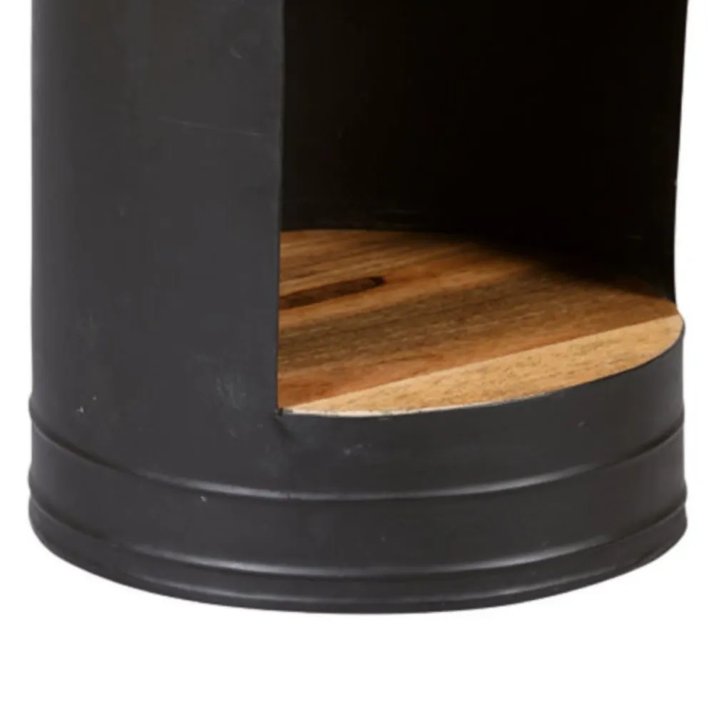 Illustration numéro 3 du produit Bout de canapé en bois massif et métal gris