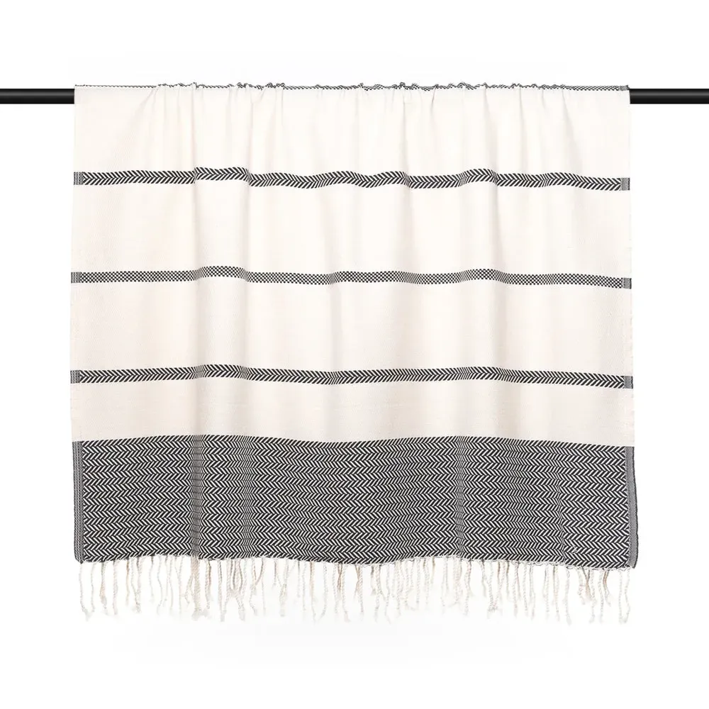 Illustration numéro 3 du produit Plaid coton noir 160x250