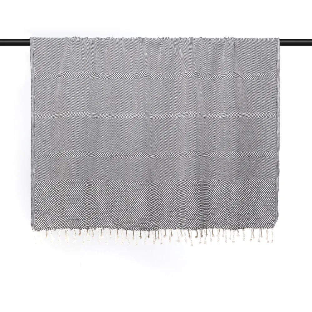 Illustration numéro 3 du produit Plaid coton noir 130x170