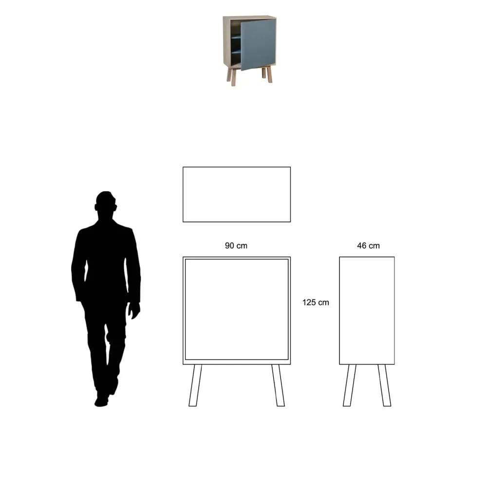 Illustration numéro 3 du produit Armoire 1 porte de 90 cm de large, en frêne