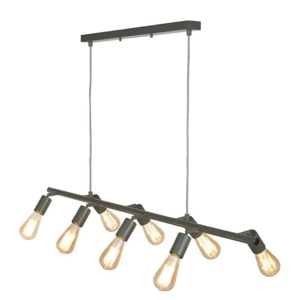 Illustration numéro 3 du produit Suspension 8 lumières métal noir L105cm
