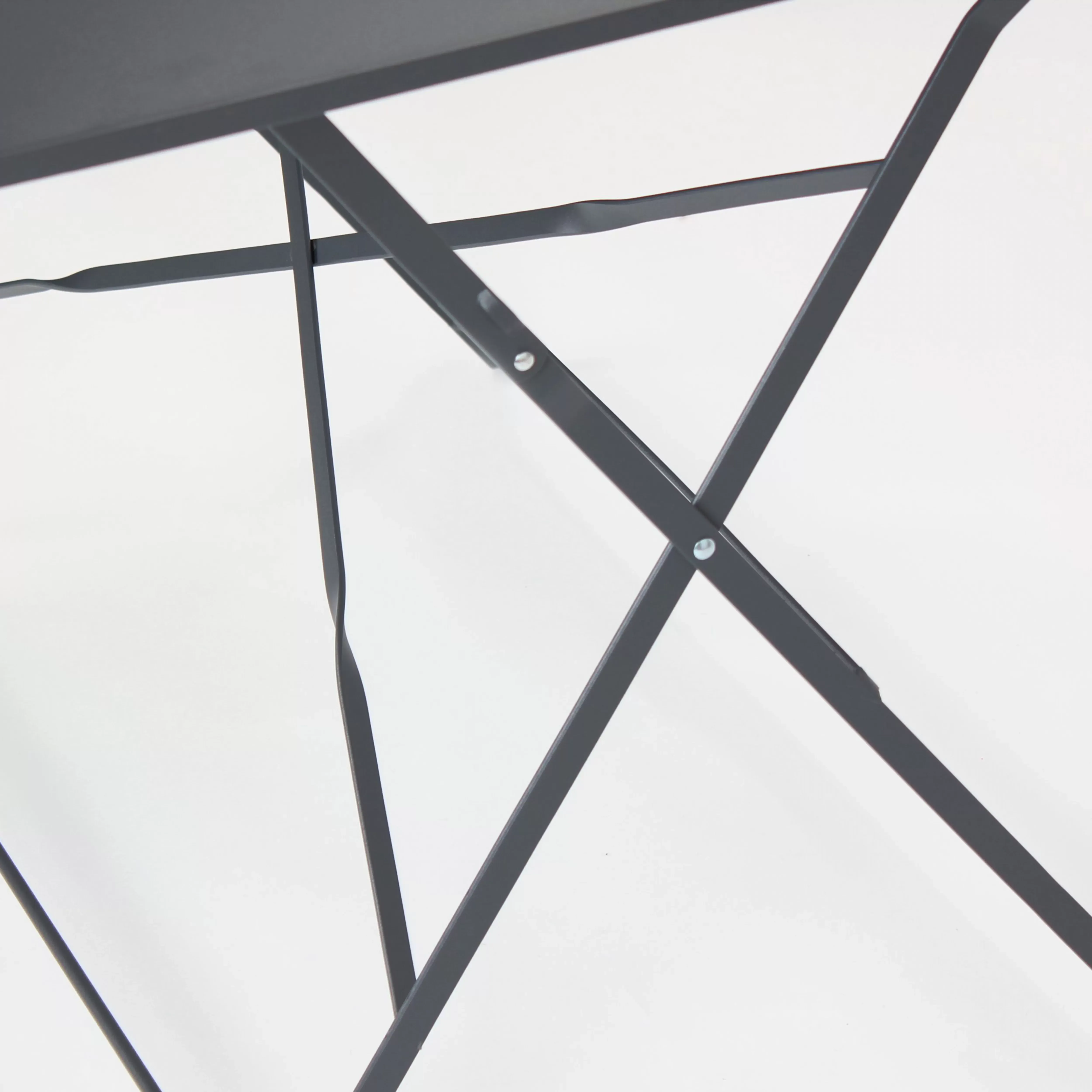 Illustration numéro 3 du produit Table de jardin pliante acier gris