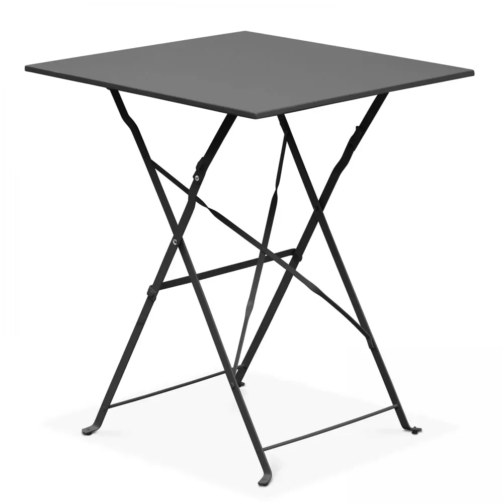 Illustration numéro 3 du produit Table bistrot de jardin et 2 chaises pliantes gris