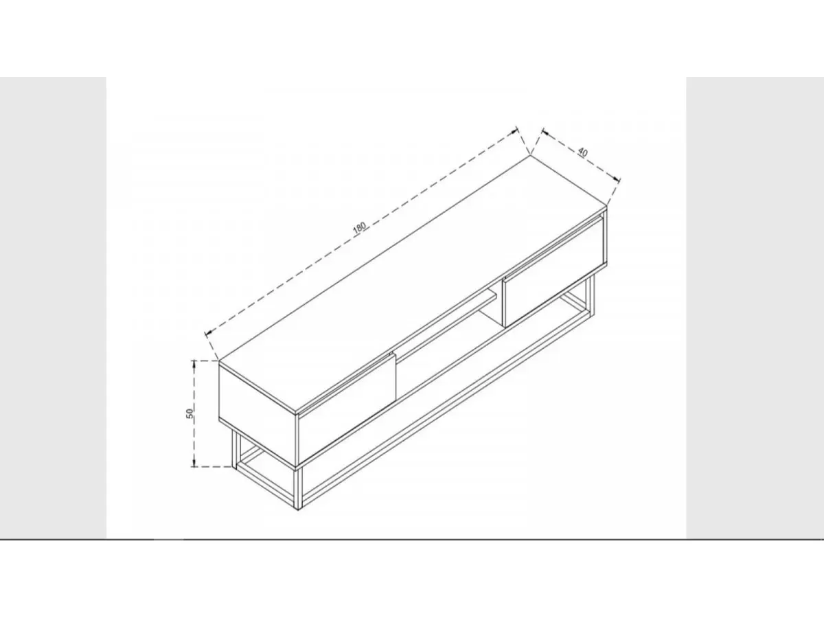 Illustration numéro 3 du produit ZORIA - Meuble TV 180 cm deux niches