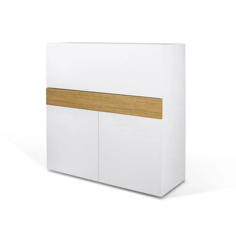 Illustration numéro 3 du produit Bureau 1 tiroir effet bois blanc et chêne naturel