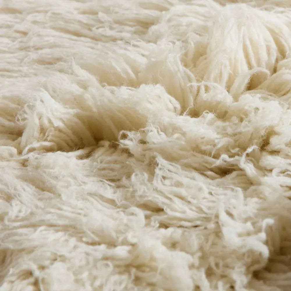 Illustration numéro 3 du produit Tapis tissé à la main en laine naturelle nature D100