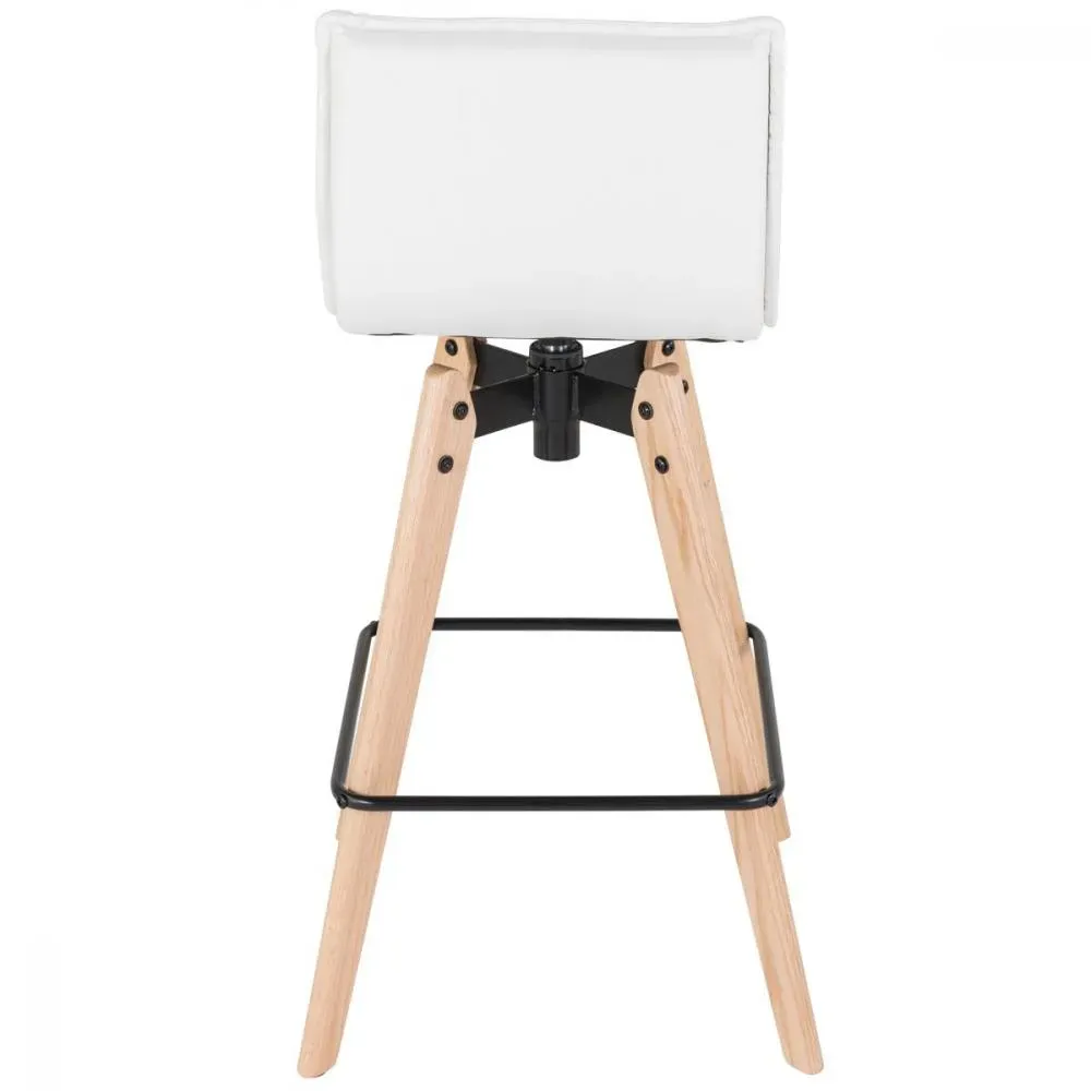 Illustration numéro 3 du produit Chaise de bar design blanche imitation cuir MAE