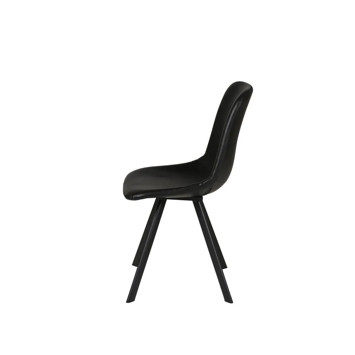 Illustration numéro 3 du produit Chaise imitation cuir noire Carl