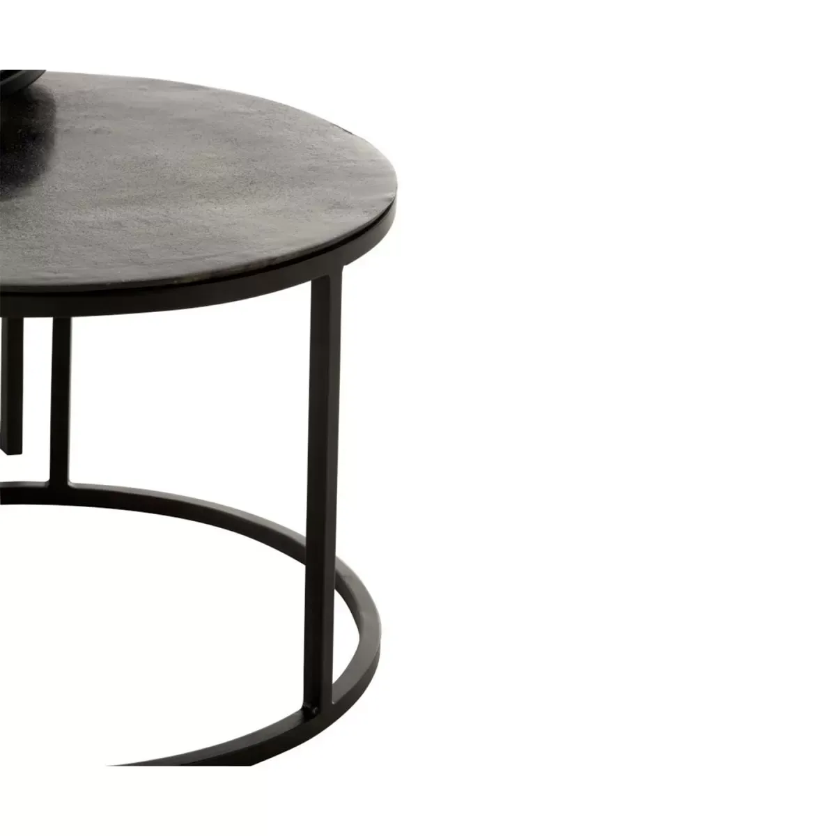 Illustration numéro 3 du produit Lot de 3 tables gigognes rondes en métal