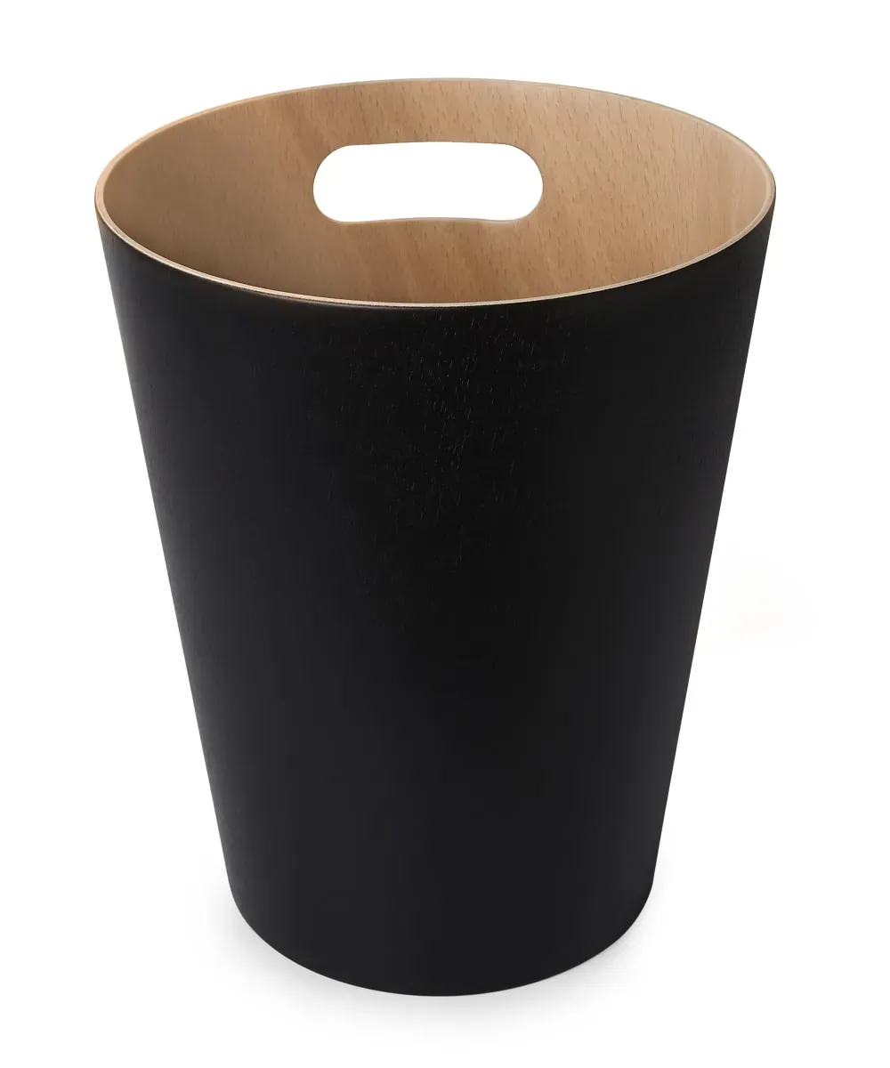 Illustration numéro 3 du produit Corbeille bois 7.5L noir et bois
