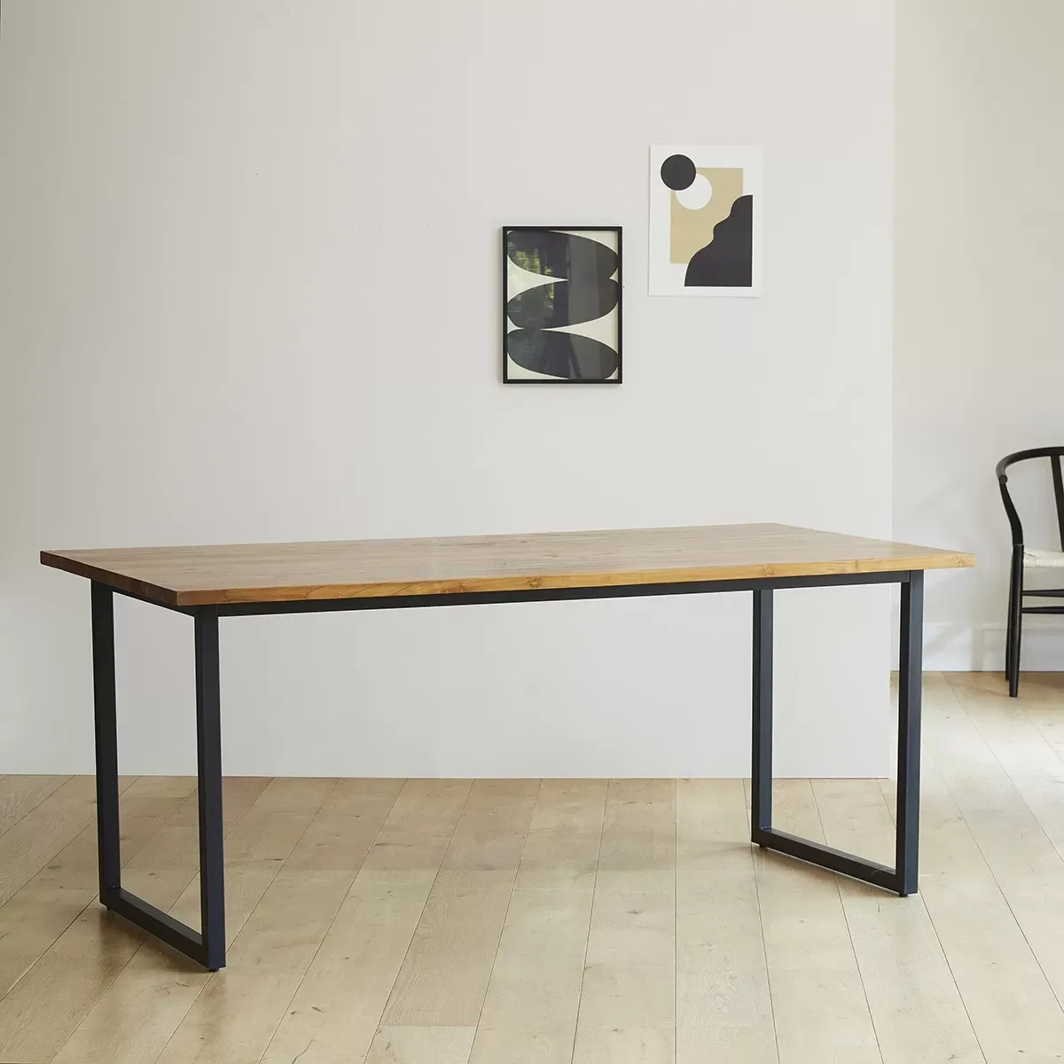 Illustration numéro 3 du produit Table en teck massif et métal 8 pers.