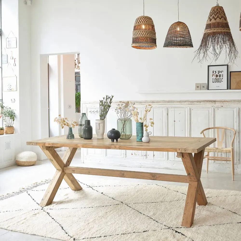 Illustration numéro 3 du produit Table en teck recyclé massif 8 pers.