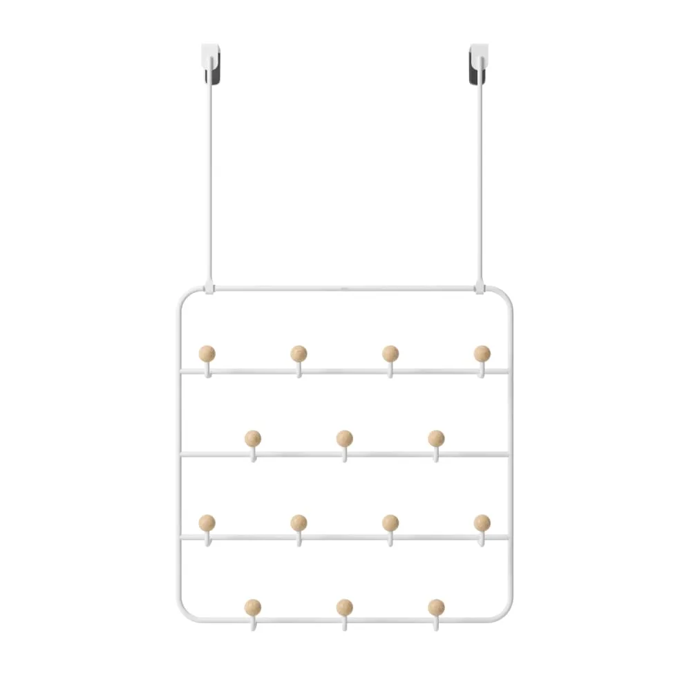 Illustration numéro 3 du produit Organiseur fixation murale ou dessus de porte en métal blanc