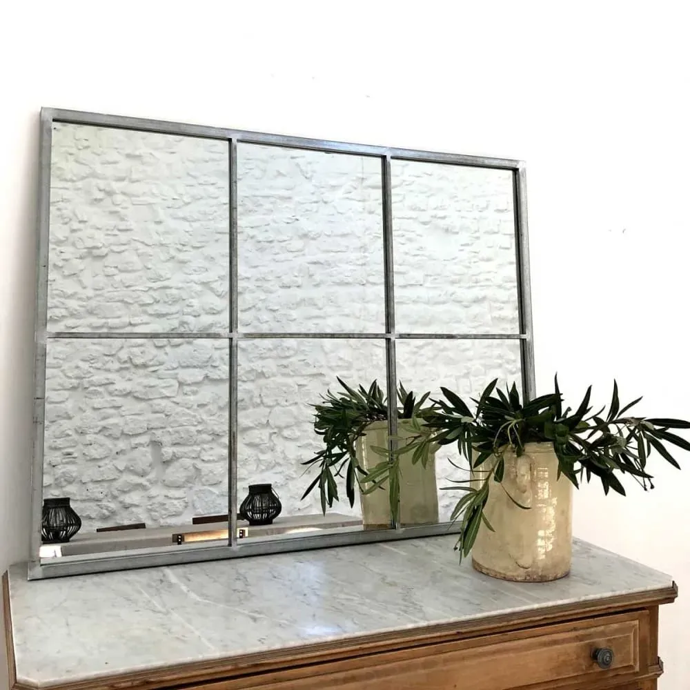 Illustration numéro 3 du produit Miroir verrière rectangulaire gris 85x110