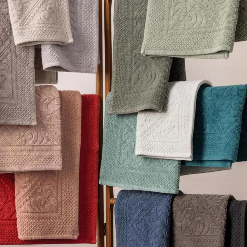 Illustration numéro 3 du produit Tapis de bain en Coton vert 54x64 cm