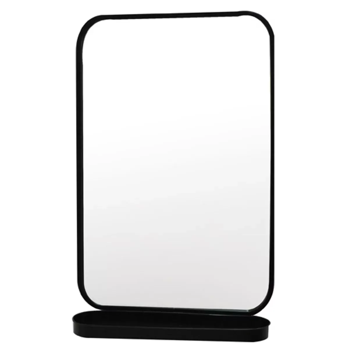 Illustration numéro 3 du produit Miroir avec étagère en métal noir 51x78