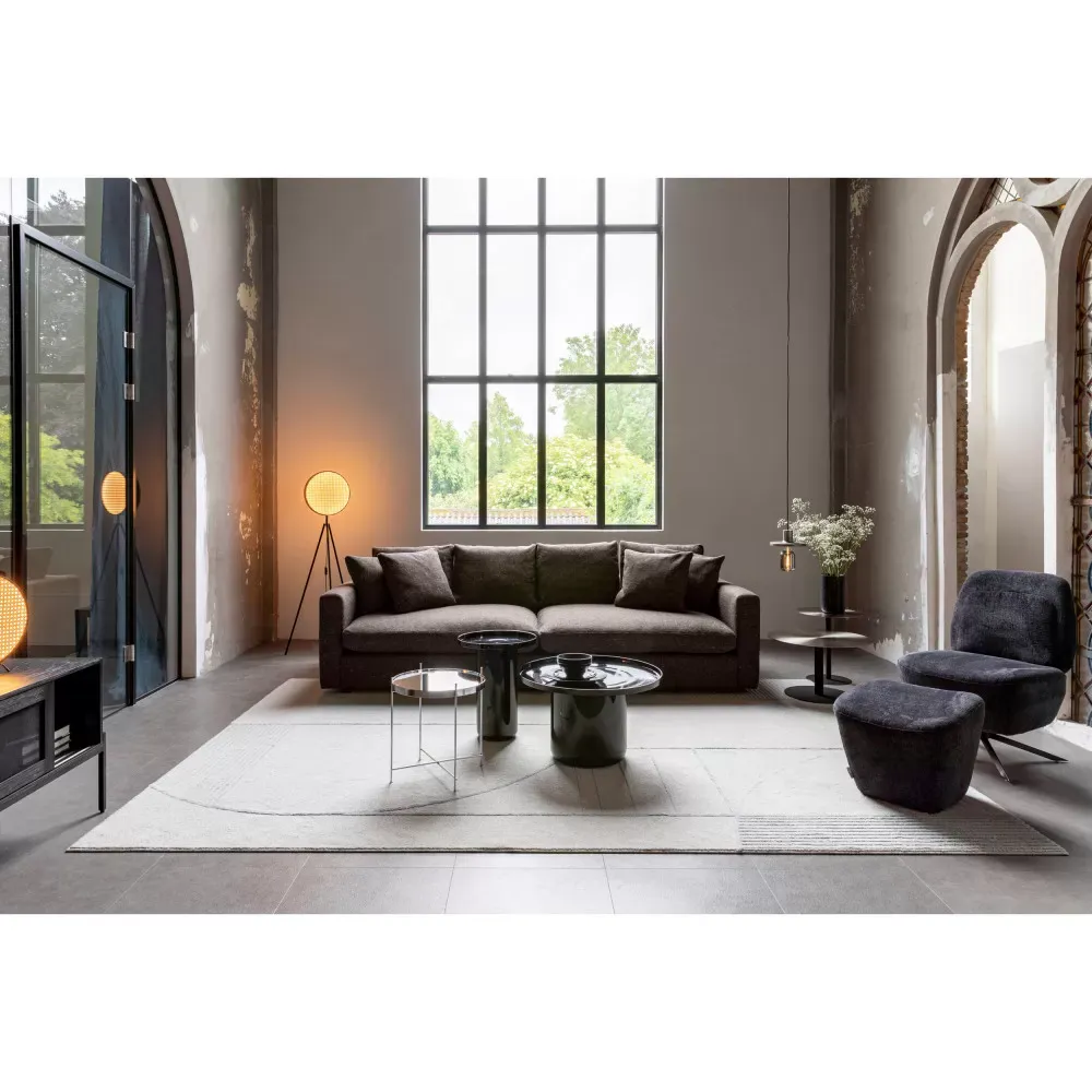 Illustration numéro 3 du produit Table basse ronde en métal brossé ø60cm - Argent