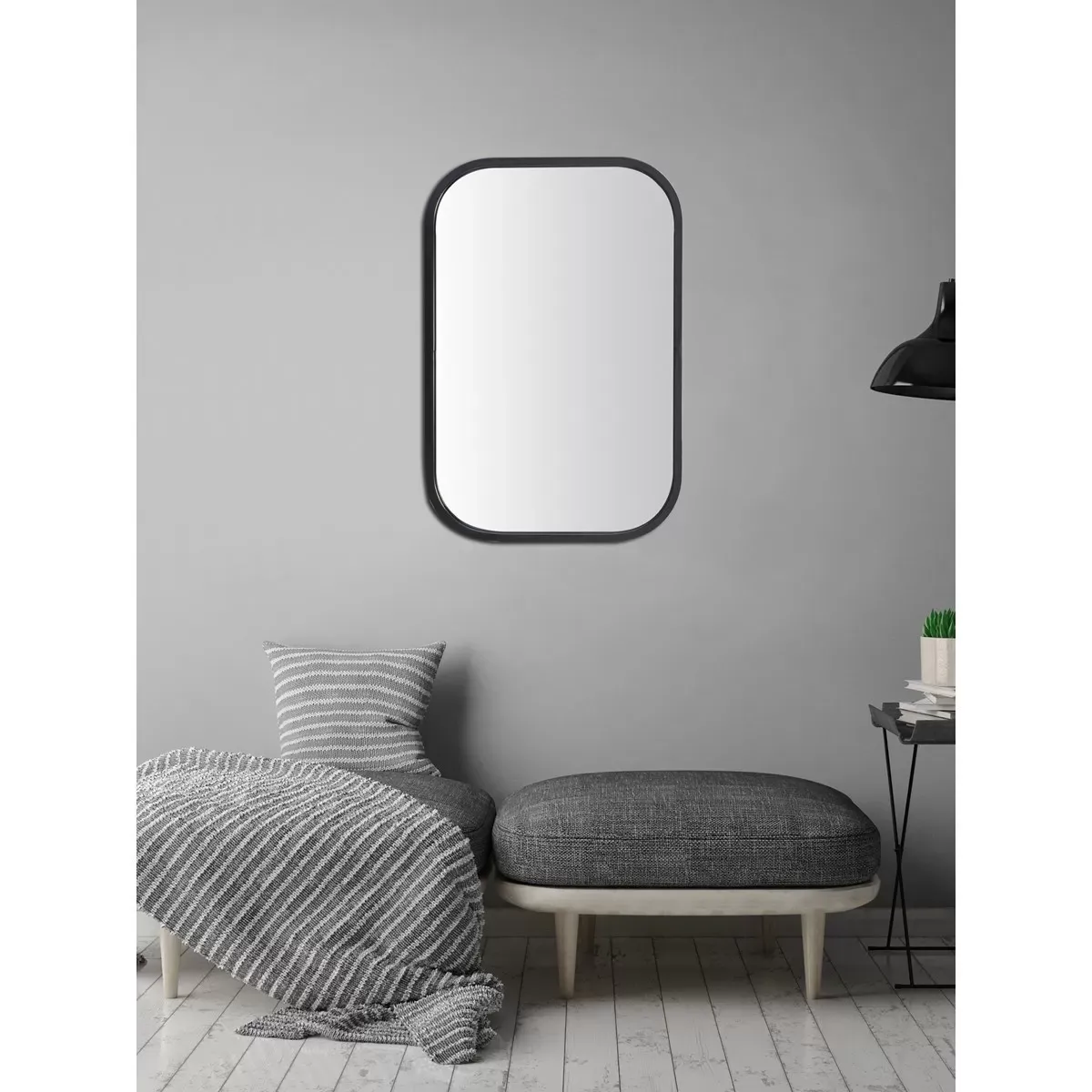 Illustration numéro 3 du produit Miroir rectangulaire industriel 40x60 noir
