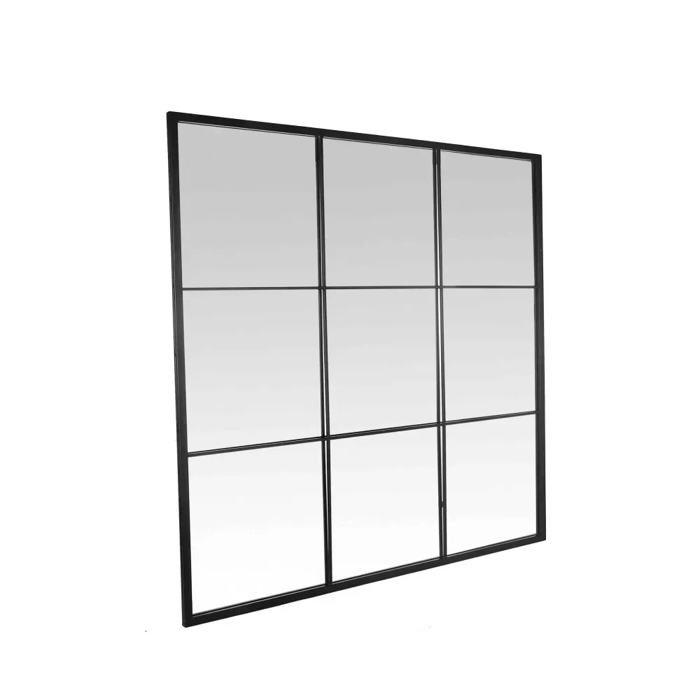 Illustration numéro 3 du produit Miroir fenêtre style industriel 100x100 noir