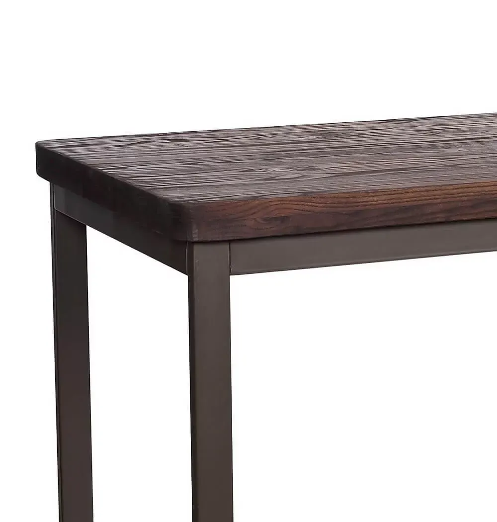 Illustration numéro 3 du produit Mange debout 70 cm en acier et bois massif foncé