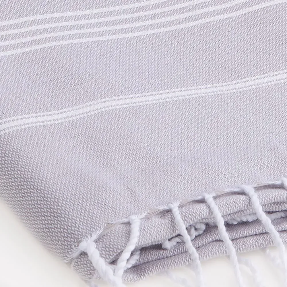 Illustration numéro 3 du produit Fouta coton gris perle 100x200