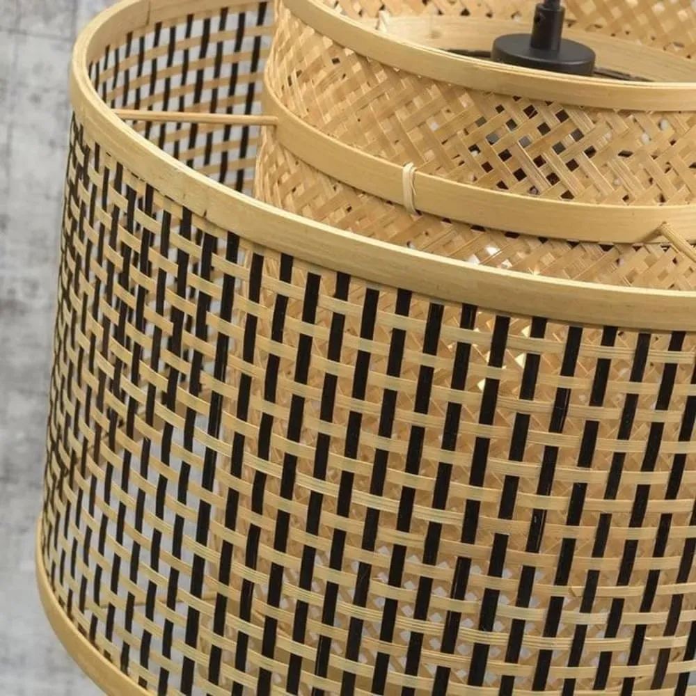 Illustration numéro 3 du produit Lampadaire bambou noir H176cm