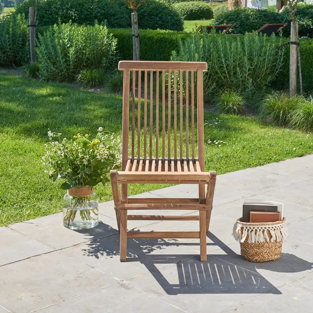 Illustration numéro 3 du produit Chaise de jardin en teck huilé massif pliante