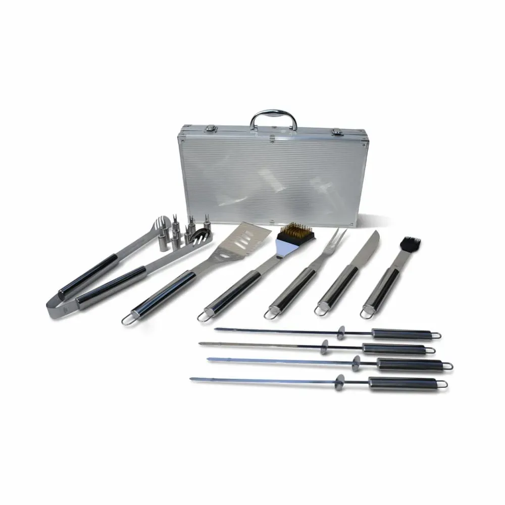 Illustration numéro 3 du produit Mallette d'ustensiles pour barbecue et plancha - 18 pièces