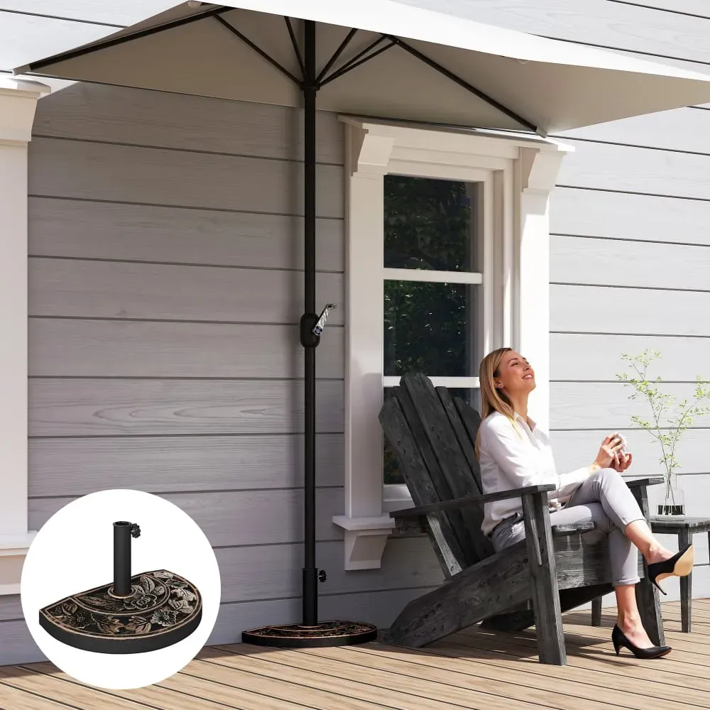 Illustration numéro 3 du produit Pied de parasol demi-cercle résine imitation fonte