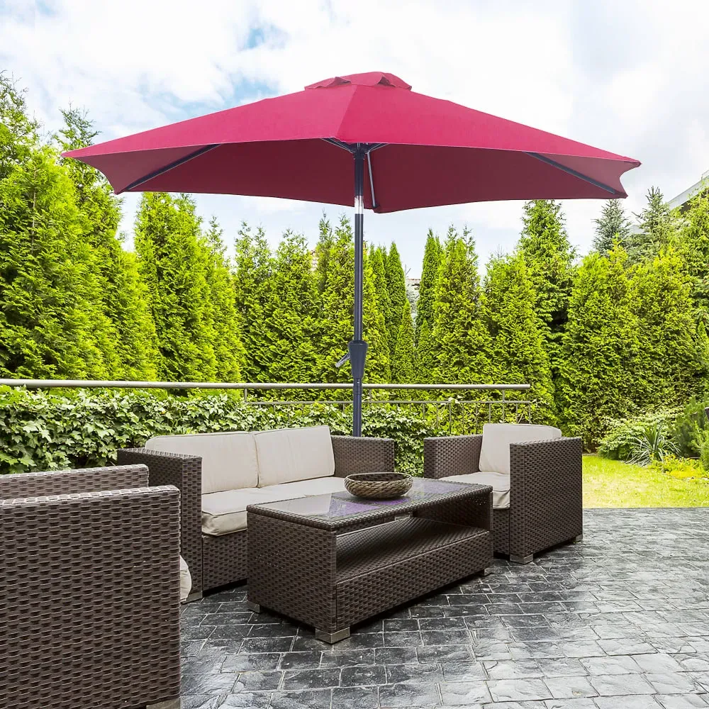 Illustration numéro 3 du produit Parasol inclinable de jardin rouge vineux