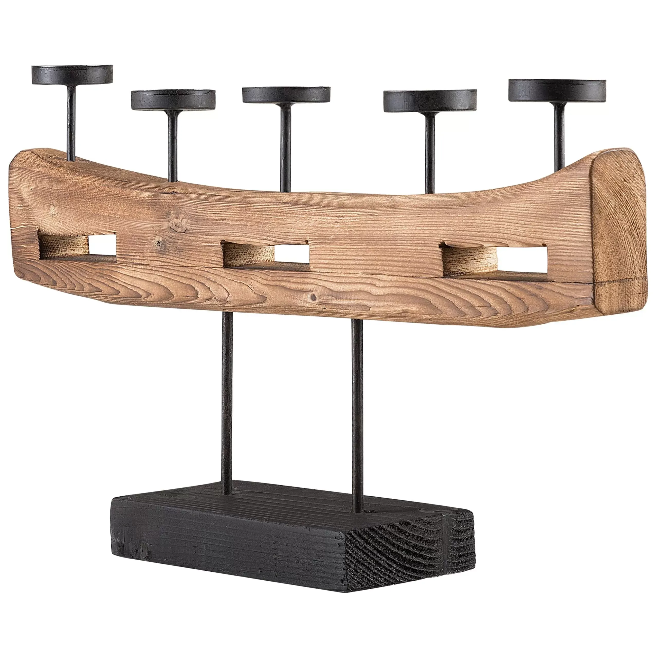 Illustration numéro 3 du produit Bougeoir bois de pin 36 cm marron