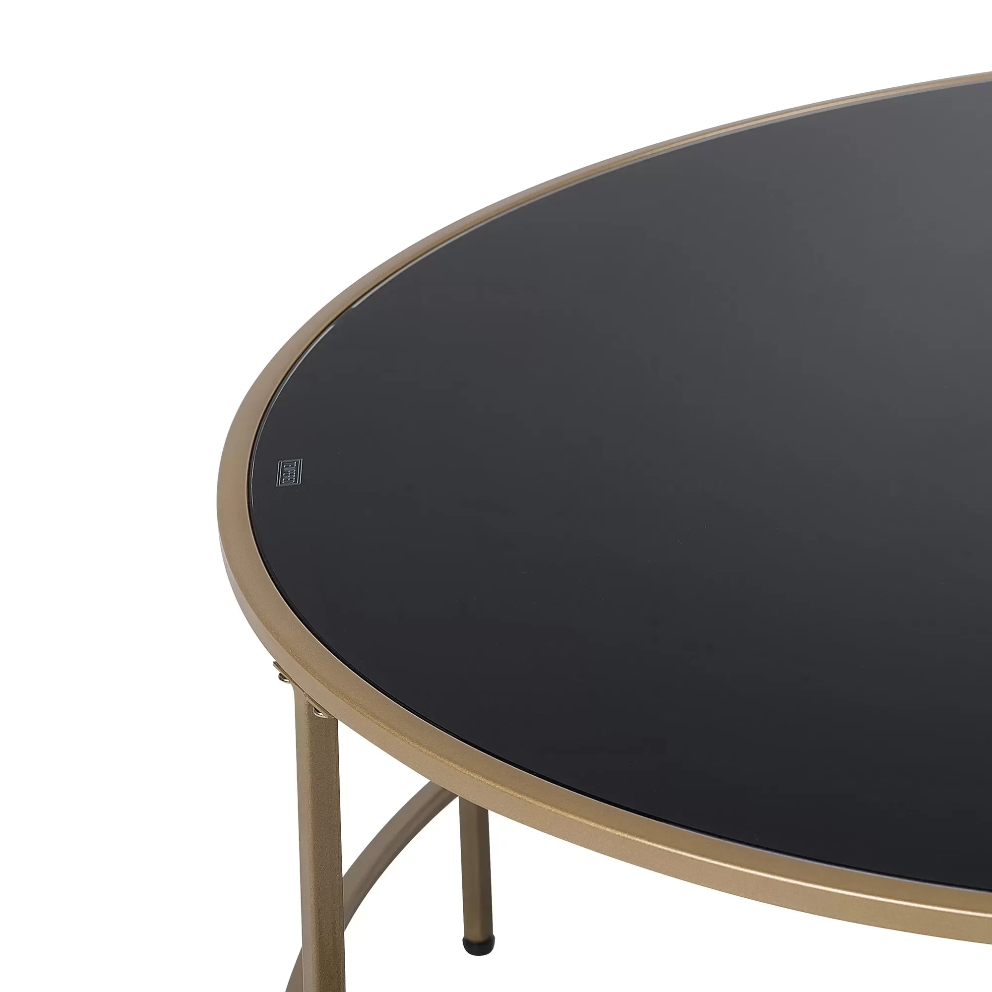 Illustration numéro 3 du produit Table basse verre noir doré