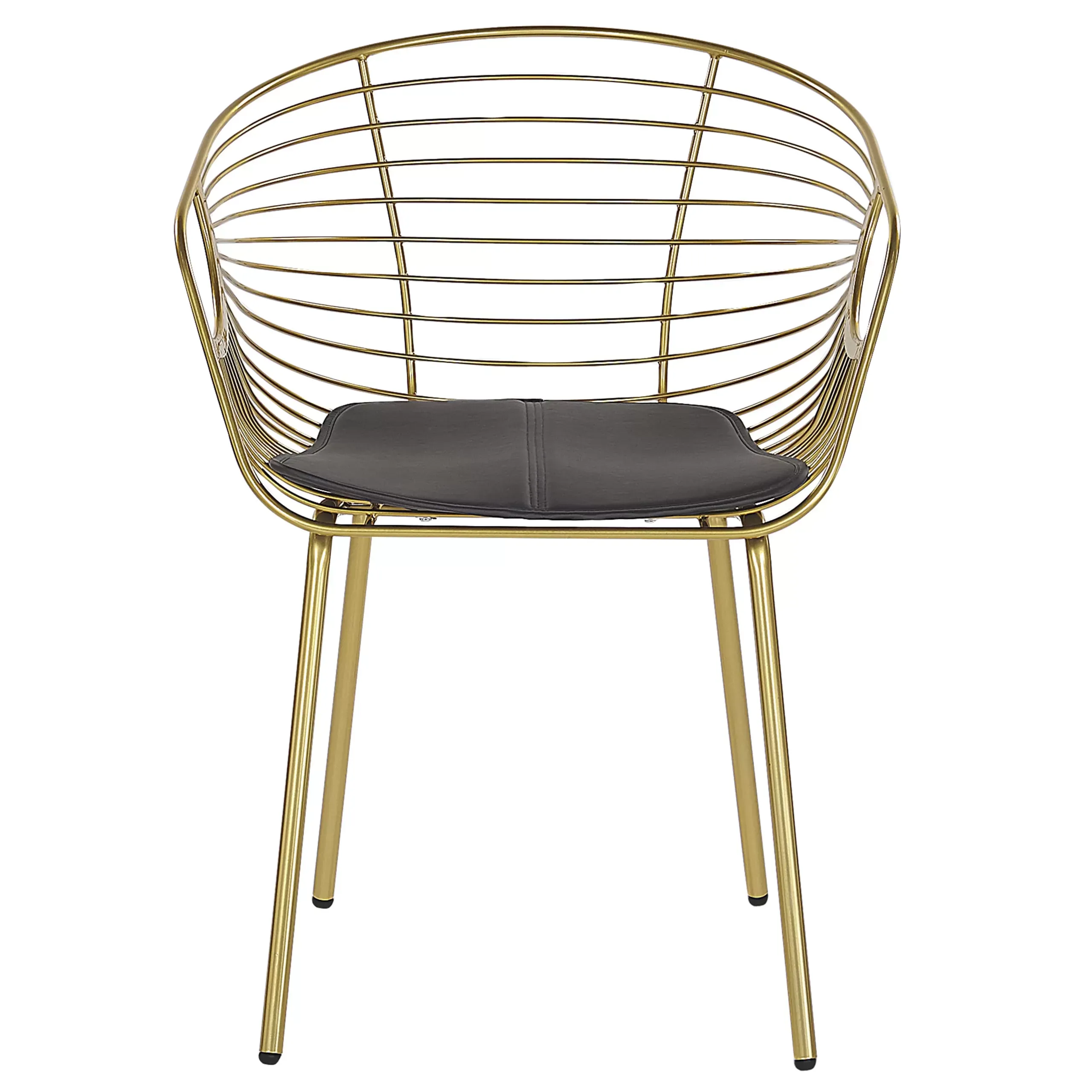 Illustration numéro 3 du produit Lot de 2 chaises de salle à manger en métal doré 60x79cm