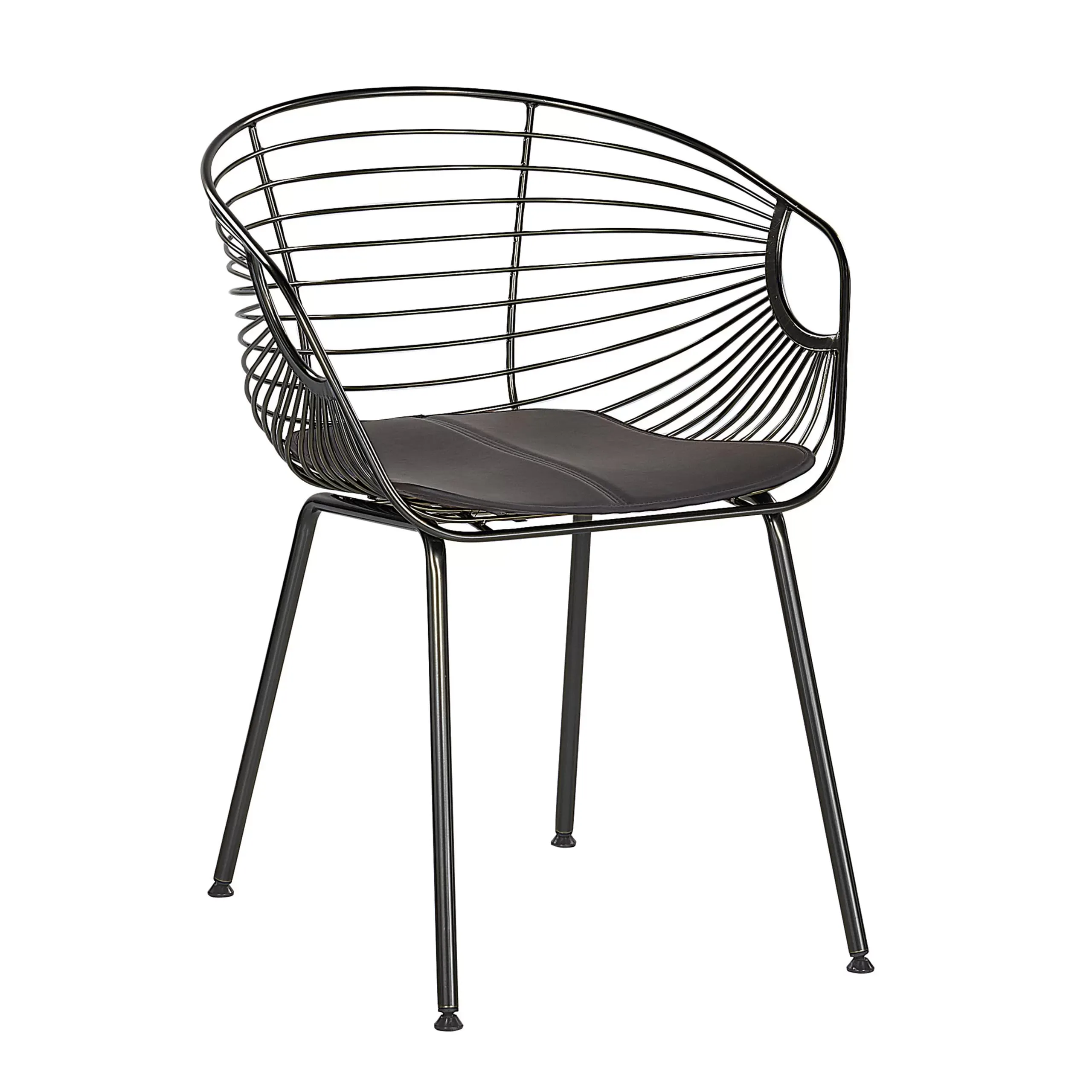 Illustration numéro 3 du produit Lot de 2 chaises de salle à manger en métal noir 60x79cm