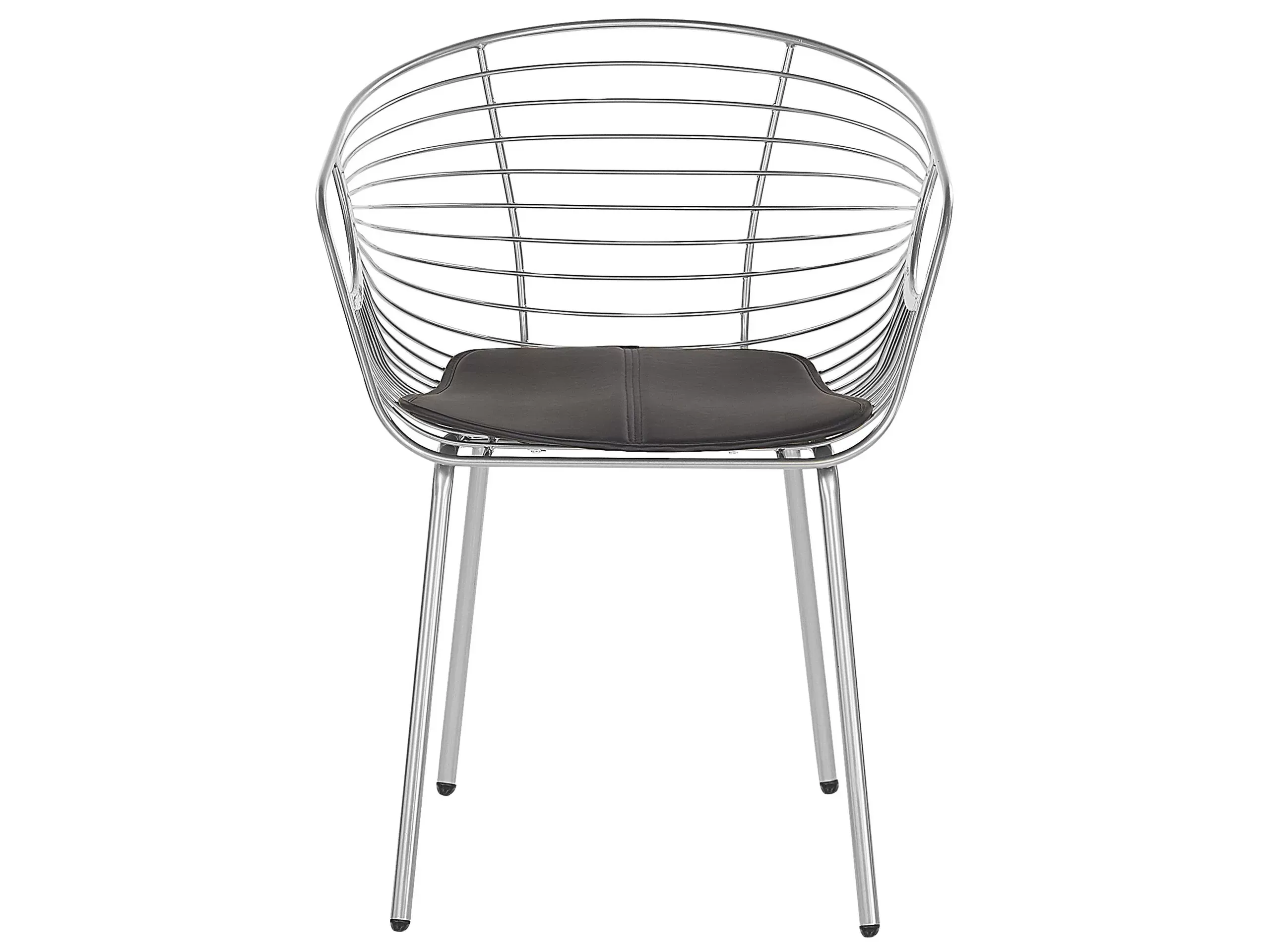 Illustration numéro 3 du produit Lot de 2 chaises de salle à manger en métal argenté 60x79cm